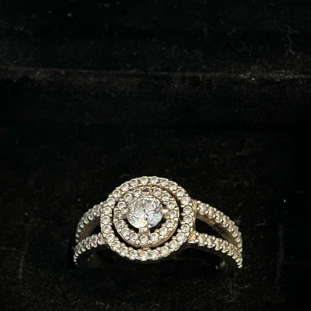 Pandora Silver Ring with Sparkling White Stones